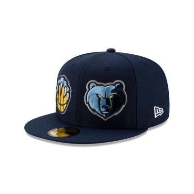 Sapca New Era Memphis Grizzlies NBA Double Hit 59FIFTY Fitted - Albastri